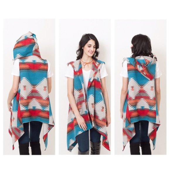 NWT BB Dakota Petunia Vest Draped Hooded S Wool